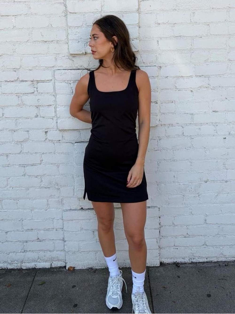 Old Navy black mini tennis dress sz M #sporty #athletic